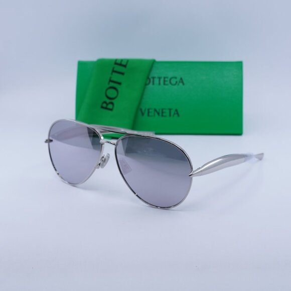 Final Price! Bottega Veneta BV1305S 003 Silver Sunglasses - Picture 1 of 9